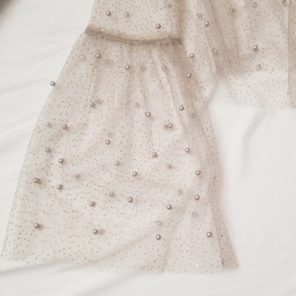 Forever 21 sheer pearl/gold glitter top - Picture 3 of 3